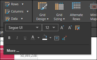 Grid Data Settings Dialog