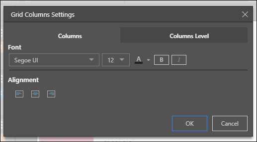 Grid Rows and Columns Settings