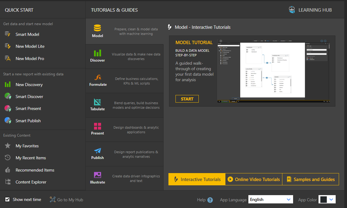 Quick Start, Tutorials and Guides and Learning Hub