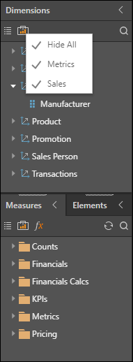 Measure Group Filtering