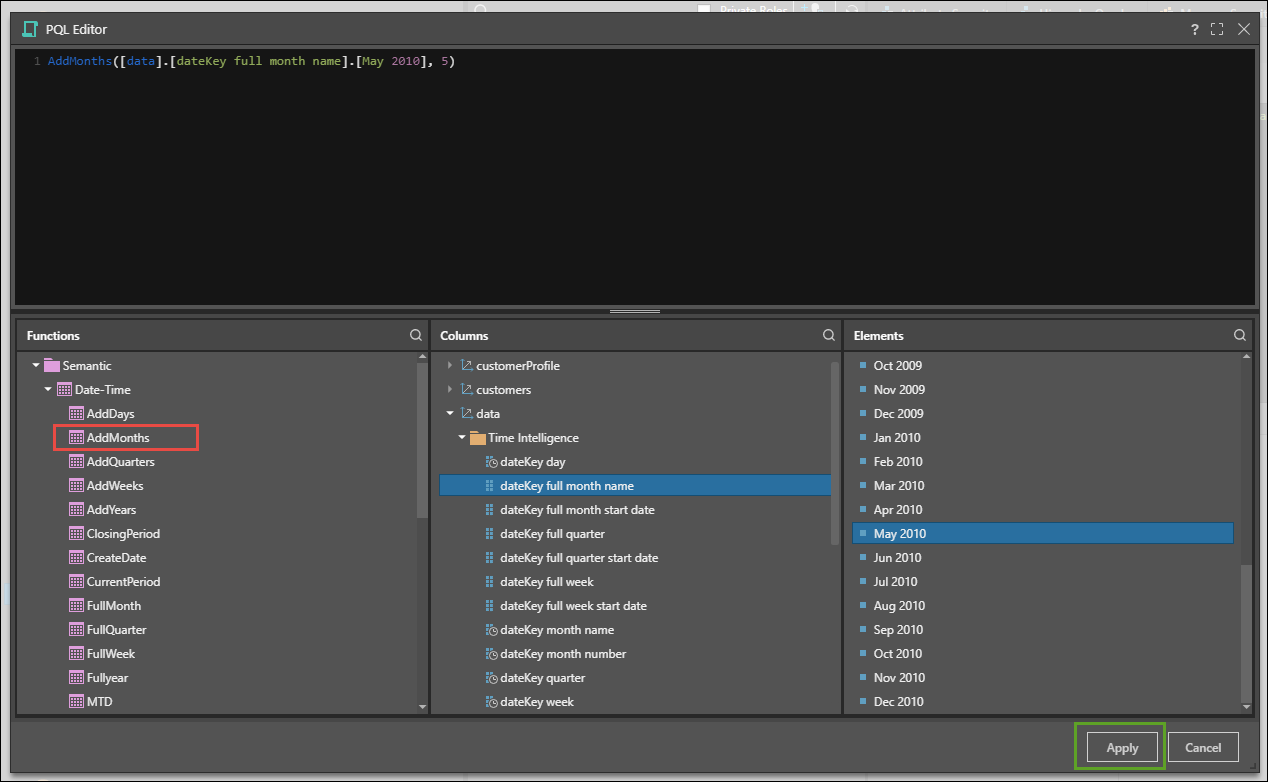 PQL Editor