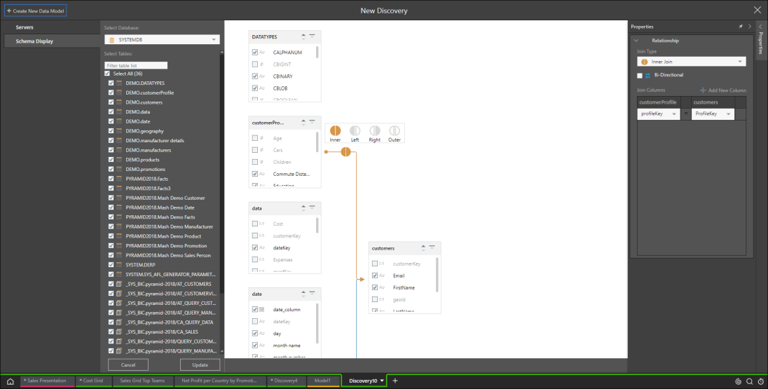 Direct Model on a Database