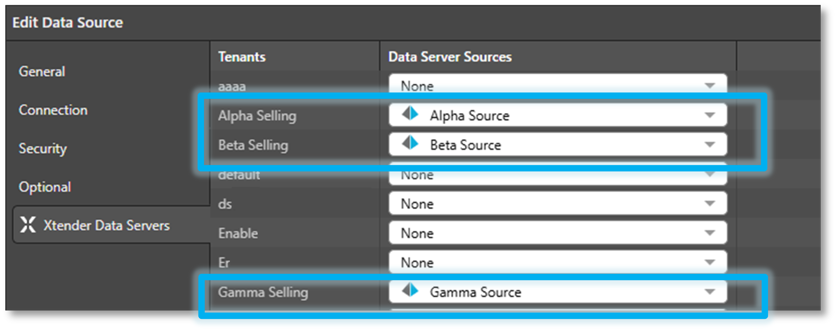 General Data Source Xtender Data Source Setup