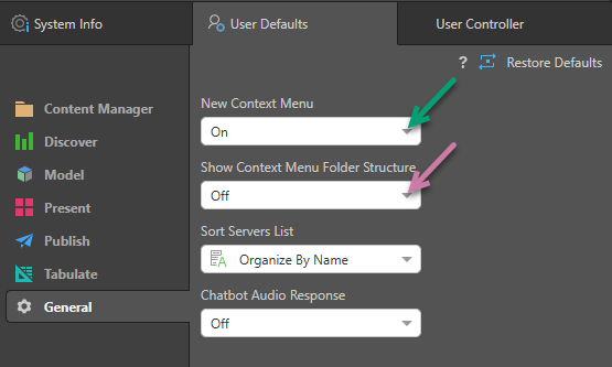 Context Menu Configuration
